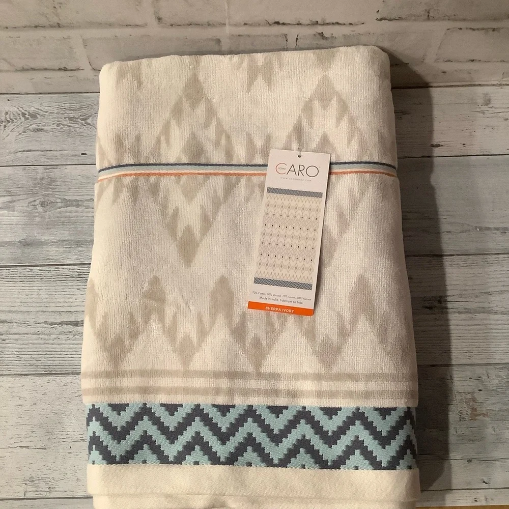 Caro Home Yarn-Dyed Velour Beach Towel - 440 gsm, 36x68
